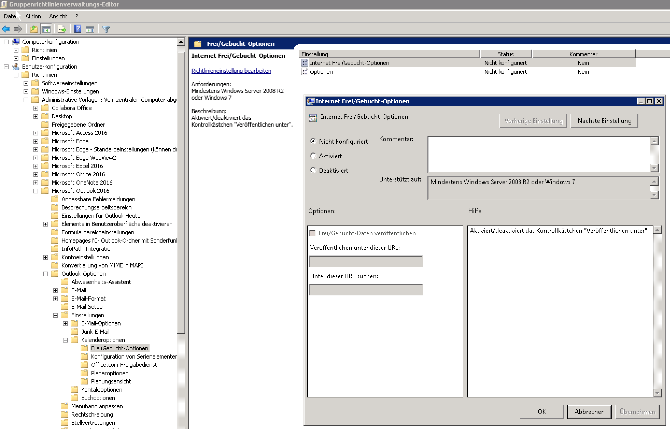 Outlook Einstellungen Gruppenrichtlinie